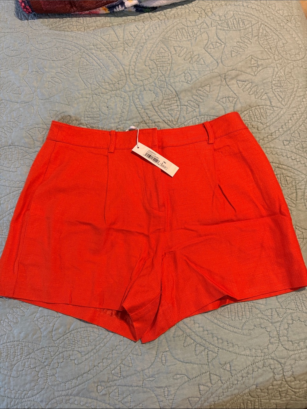 NWT Trina Turk Vibrant Coral/Orange High-Waist Tailored Shorts
